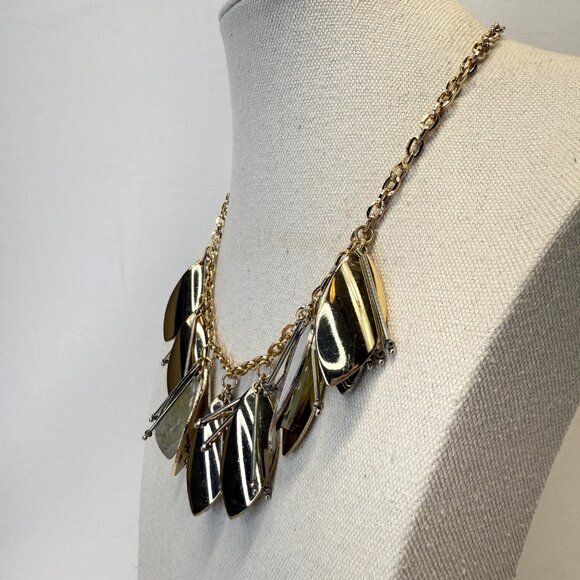 Natasha Chunky Statement Collar Necklace Gold-Tone Chain Adjustable Marked - Picture 4 of 8